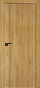 Товар Межкомнатная дверь П-21 кромка АБС черная c 4-х ст. Дуб золотистый